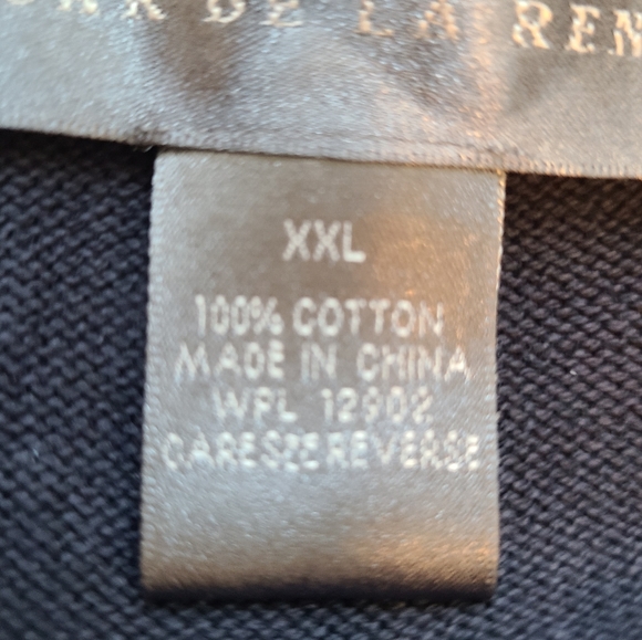 (1273) Oscar De La Renta Men's Quarter Zip Long Sleeve Sweater,  XXL, Black - Picture 7 of 12